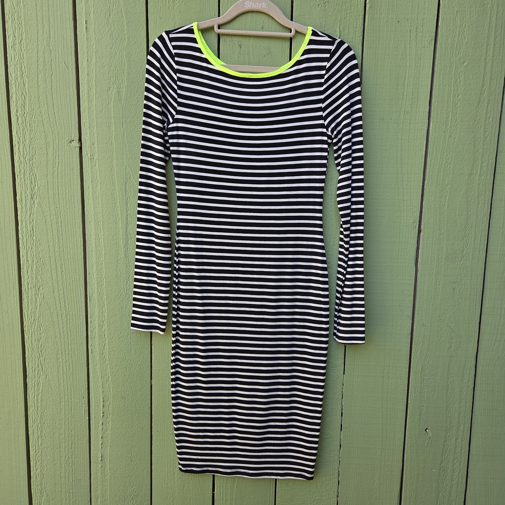 Socialite Black and White Striped Dress
